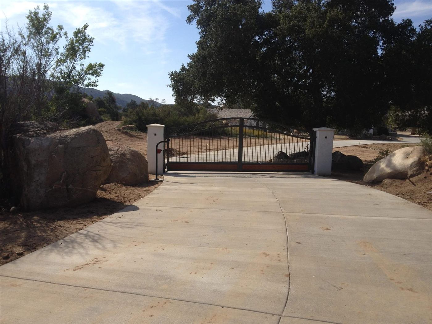 Wrought iron estate driveway gate